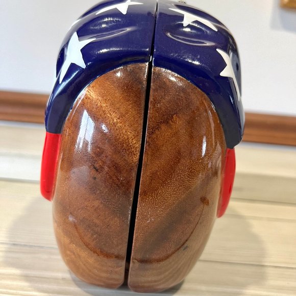 Timmy Woods Patriotic Elephant Carved Wood Crossbody - Picture 4 of 8